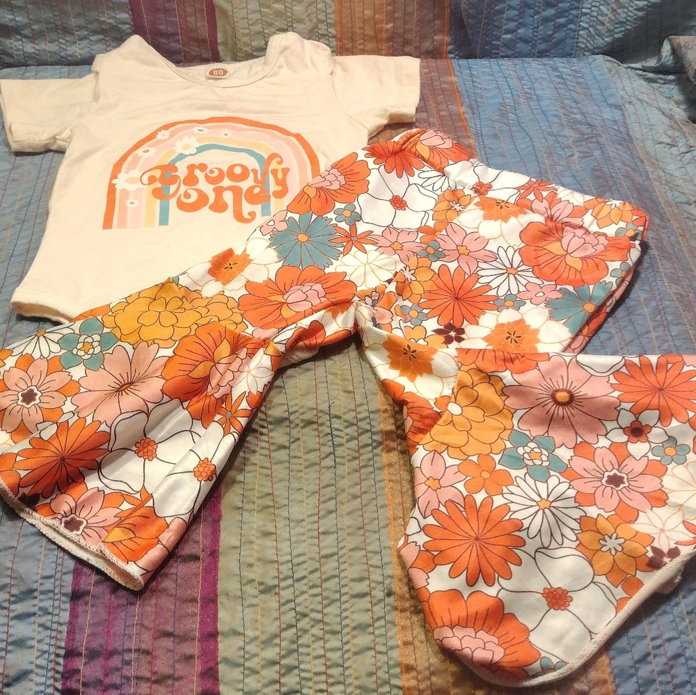 Infant Girl " Groovy One " 2 Piece Outfit.